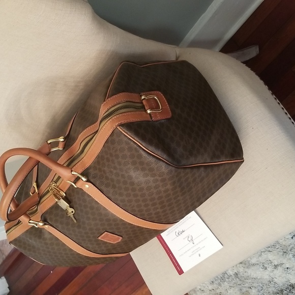 Celine Macadam Boston Travel Bag W/Lock, 2 Keys, W/Authentication Vintage Euc! - Picture 2 of 15